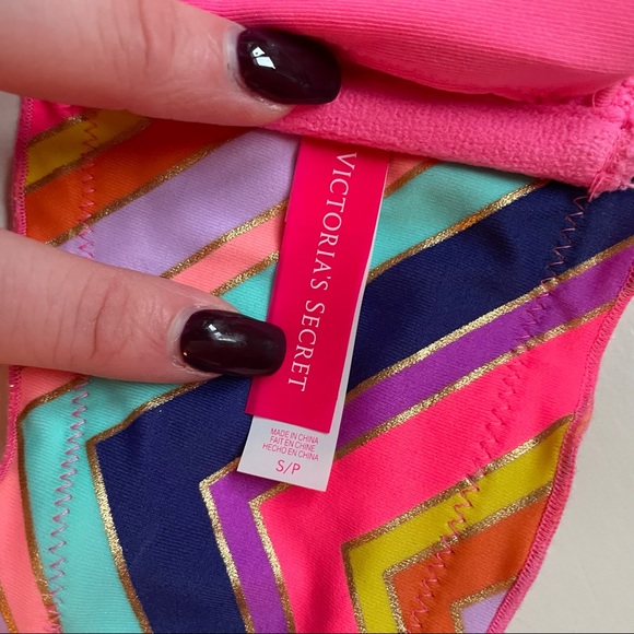 💚3/$15💚 VICTORIA SECRET | Small| Rainbow Halter Tube Bikini Top | Swim - Picture 6 of 8